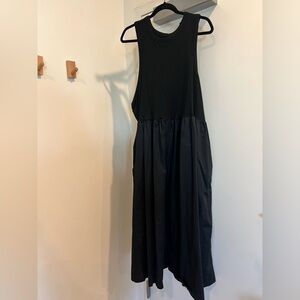 Mixed Fabric Midi Tank Dress